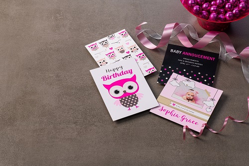 Xerox Iridesse Fluorescent Pink Greeting Cards web